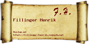 Fillinger Henrik névjegykártya